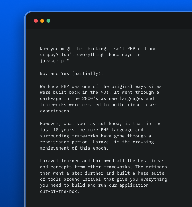 A segment of Alex’s developer experience manifesto